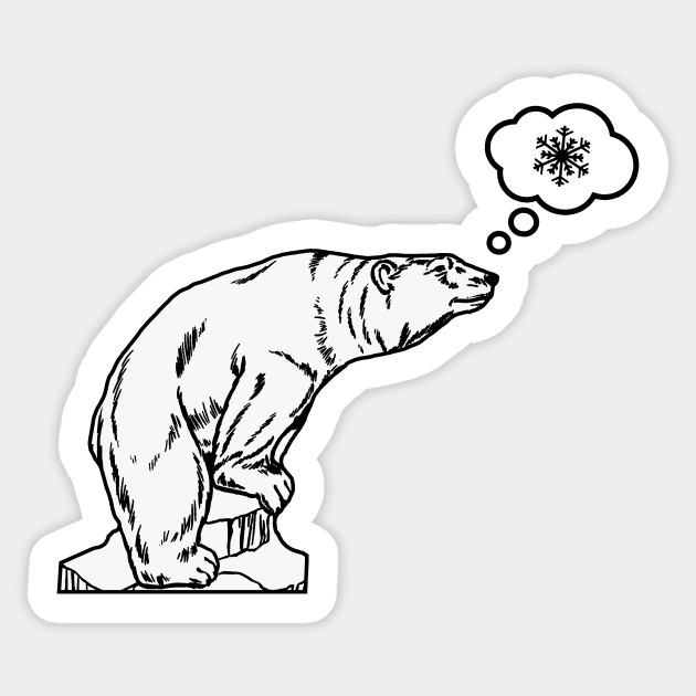 Polar bear misses the snow Sticker by Quentin1984